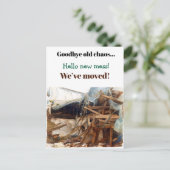 Grappige housewarming party uitnodiging verhuizen (Staand voorkant)