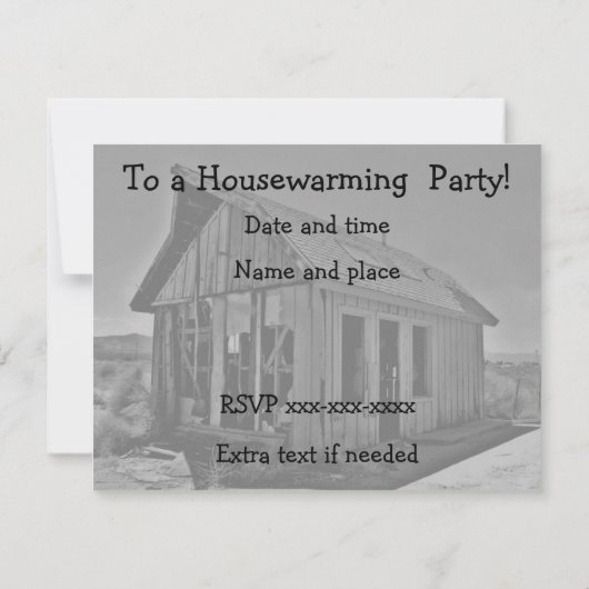 Grappige housewarming shack uitnodigingen (Achterkant)
