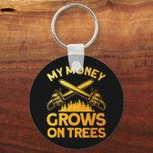 Grappige houthakker kunst voor mannen boomsnijder  sleutelhanger (Voorkant)