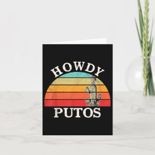 Grappige Howdy Putos Cactus Retro  Cowboy Span Kaart