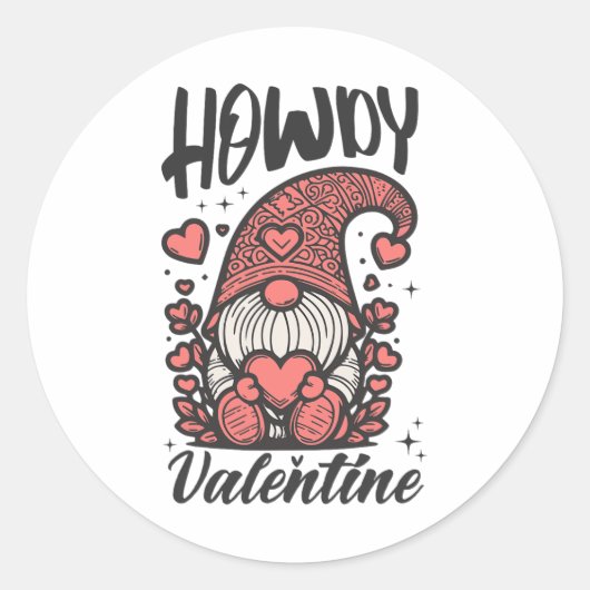 Grappige Howdy Valentijn Dwerg Ontwerp Dwergen Lie Ronde Sticker (Voorkant)
