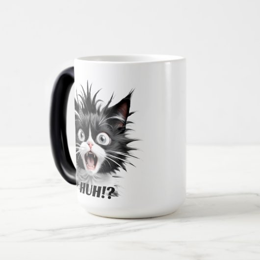 Grappige Huh Cat Meme citaten | Schattigee Kattenk Magische Mok (Voorkant links)