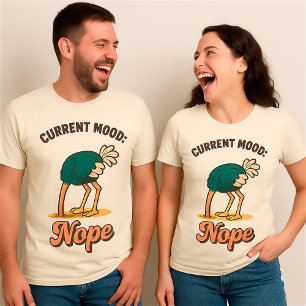 Grappige “Huidige stemming: Nee” op maat gemaakte T-shirt