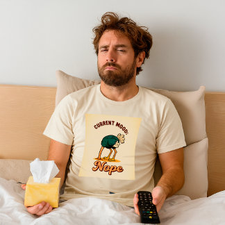 Grappige “Huidige stemming: Nee” Struisvogel Vinta T-shirt