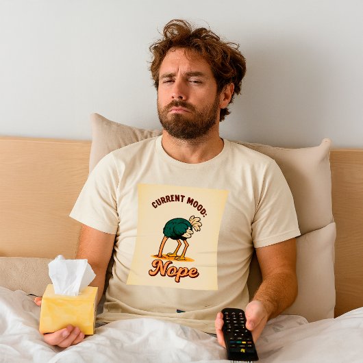 Grappige “Huidige stemming: Nee” Struisvogel Vinta T-shirt