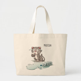 Grappige huilende kat tas met eigen naam