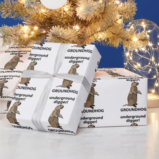 Grappige huisdier bosmarmot cadeaupapier (Feestdagen)