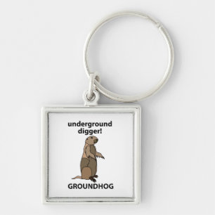 Grappige huisdier bosmarmot sleutelhanger
