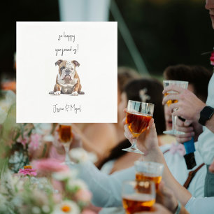 Grappige huisdier bruiloft cocktail servet