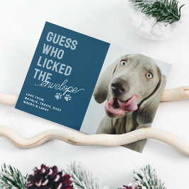 Grappige huisdier foto gelikte enveloppen kerstkaa feestdagenkaart