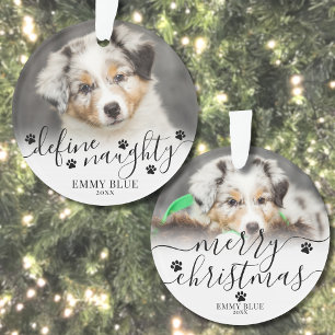 Grappige huisdier foto hond kerstmis ornament