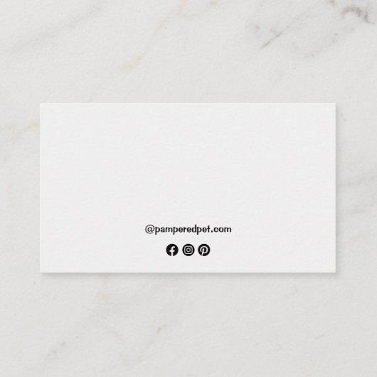 Grappige huisdier groomer kat in bad zwart wit visitekaartje (Achterkant)