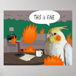 Grappige Huisdier Kokkel Quarantine This Is Fine M Poster