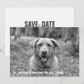 Grappige huisdier save the date-huwelijksaankondig kaart (Voorkant / Achterkant)