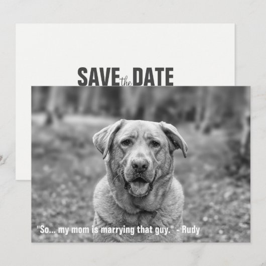 Grappige huisdier save the date-verlovingsaankondi kaart (Voorkant / Achterkant)