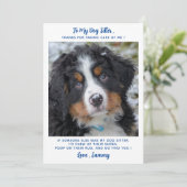 Grappige huisdier sitter aangepaste hond puppy fot kaart (Staand voorkant)