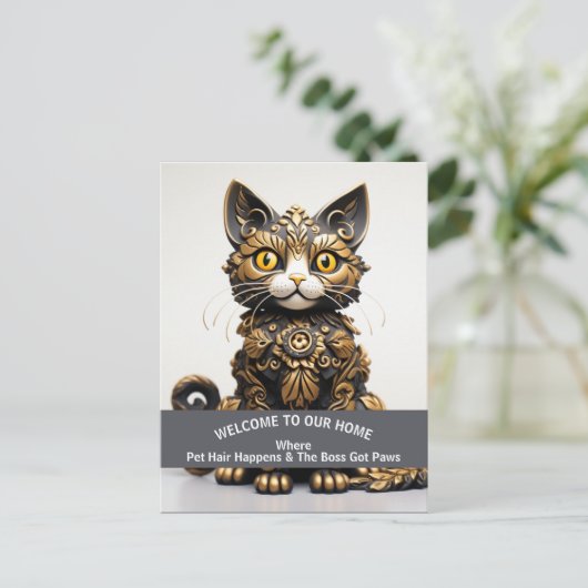 Grappige huisdier vriendelijke huiswaarschuwing Bo Briefkaart (Staand voorkant)