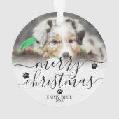 Grappige huisdieren foto hond kerstmis ornament (achterkant)