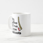 Grappige Huisdieren Koffie en Ware Misdaad Podcast Koffiemok (Voorkant links)