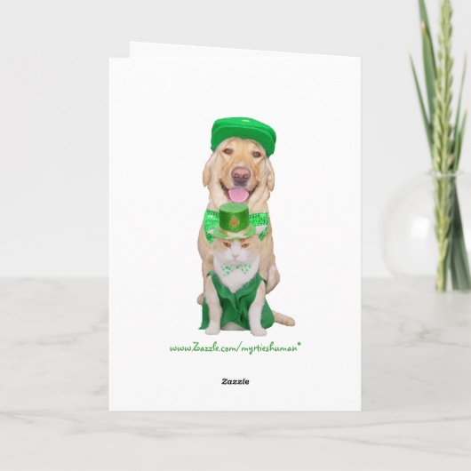 Grappige huisdieren St. Patrick Kaart (Achterkant)