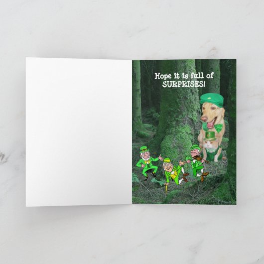 Grappige huisdieren St. Patrick Kaart (Binnen)