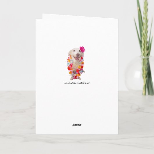 Grappige Huisdieren Tropisch Paradijs Verjaardag Kaart (Achterkant)