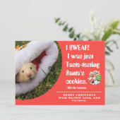 Grappige huisdierhamster foto kerstkaart (Staand voorkant)