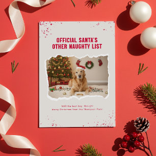 Grappige huisdierhond foto kerst vakantie ansichtk briefkaart