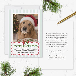 Grappige huisdierhumor Cute stoute hond kerstkaart