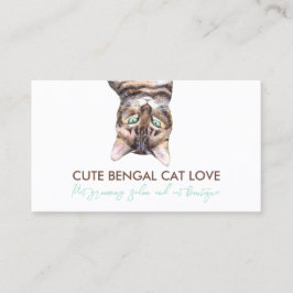 Grappige huisdieroppasser Bengaalse kat Visitekaartje