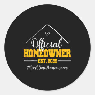 Grappige Huiseigenaar Trots Nieuw Huis Inwoning Fe Ronde Sticker