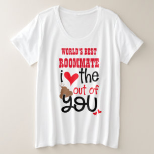 Grappige HUISGENOOT Ik hou van JE POEP EMOJI Grote Maat T-shirt