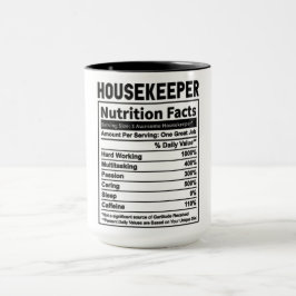 Grappige huishoudster voeding feiten mok