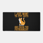 Grappige huiskatten en verpletteren het patriarcha bureaumat (Voorkant)