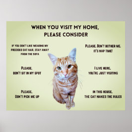 Grappige huisregels (gepersonaliseerd met kattenfo poster