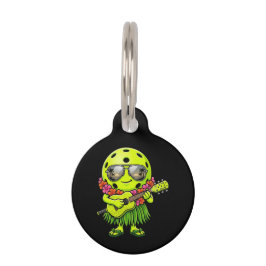 Grappige Hula Pickleball Hawaiaanse Mascotte Grafi Huisdierpenning