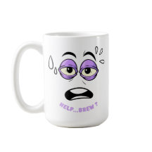 Grappige hulp brouwen slaperig gezicht Cartoon