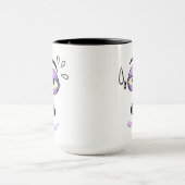 Grappige hulp brouwen slaperig gezicht Cartoon Mok (Midden)