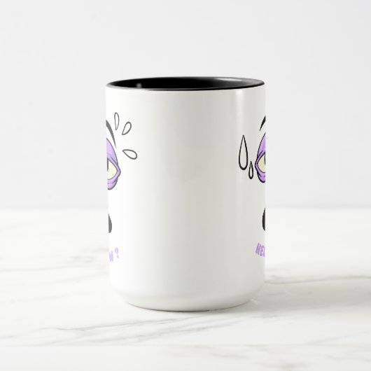 Grappige hulp brouwen slaperig gezicht Cartoon Mok (Midden)