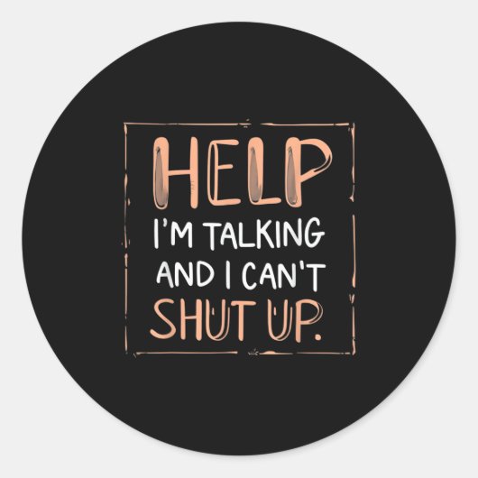 Grappige hulp, ik praat en ik kan mijn toespraak n ronde sticker (Voorkant)