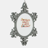 Grappige Hulp Tin Sneeuwvlok Ornament (Links)