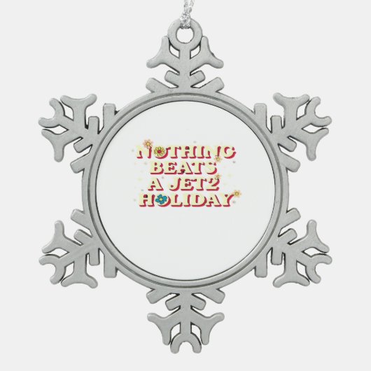Grappige Hulp Tin Sneeuwvlok Ornament (Voorkant)