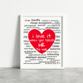 Grappige Human Resources Kunst voor Kantoor Poster