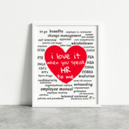 Grappige Human Resources Kunst voor Kantoor Poster
