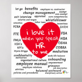 Grappige Human Resources Kunst voor Kantoor Poster