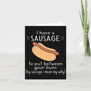 Grappige Humor Adult Valentijnsdag Sausage Put Bet Kaart