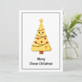 Grappige Humor Cartoon Cheese Vrolijk Kerstfeest Feestdagenkaart (Staand voorkant)