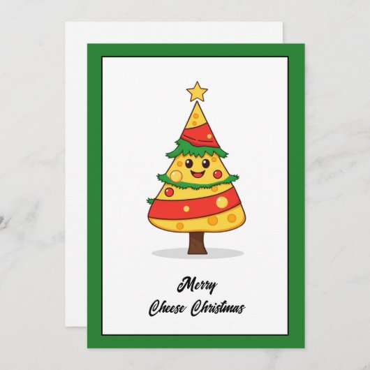 Grappige Humor Cartoon Cheese Vrolijk Kerstfeest Feestdagenkaart (Voorkant / Achterkant)