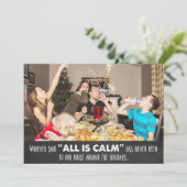 Grappige humor foto kerst krijt groetkaart (Staand voorkant)