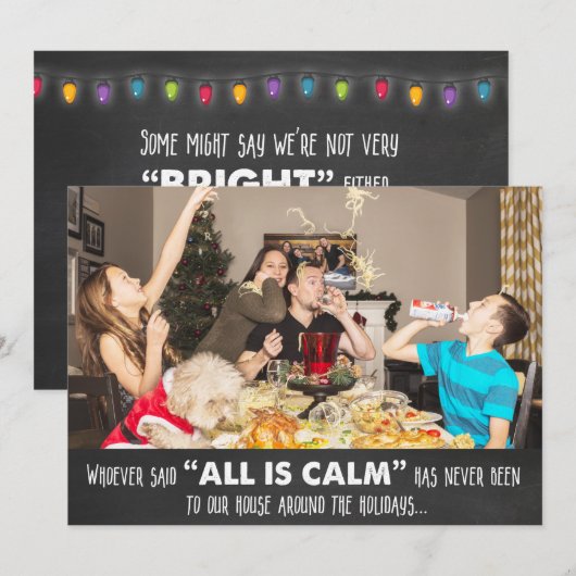 Grappige humor foto kerst krijt groetkaart (Voorkant / Achterkant)